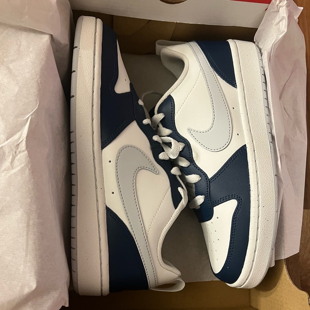 White and Navy Sneakers